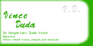 vince duda business card